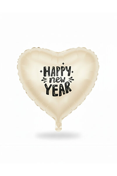 Organizasyon Pazarı Happy New Year Christmas Tree Party Ornament Heart & Star Foil Balloon Decor Cream Heart