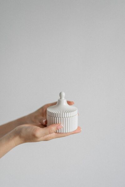 Bernami Decorative Concrete Box Organizer with Lid, Jewelry Box Makeup Cotton Box