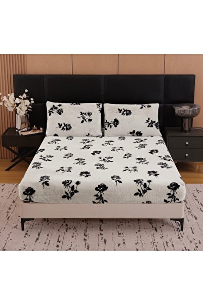 Truva Grup Faux Rabbit Fur Bed Cover with Elastic – Ultra Fluffy 3-Piece Set, 180x200+30 cm