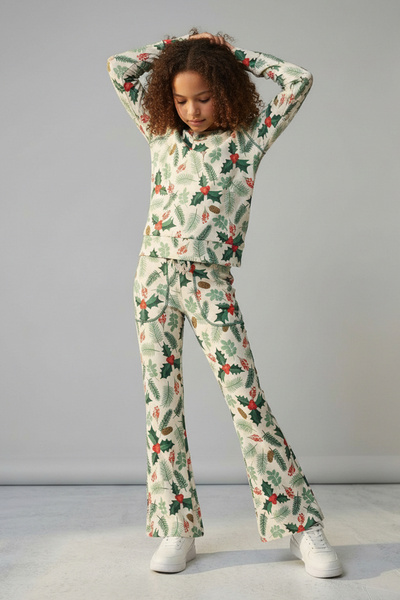 Colorinas Merrywear New Year Printed Flared Leggings