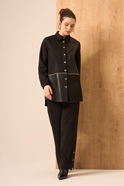 FTZ WOMEN Women's Suede Suit Black 31269