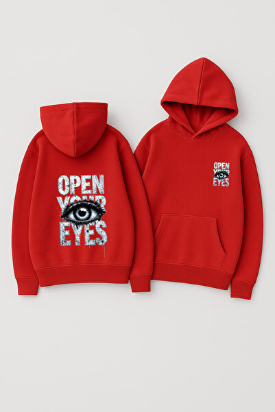 CLASSY.MODA Unisex Hooded Oversized Printed Sweatshirt – Open Your Eyes Eye Illustration