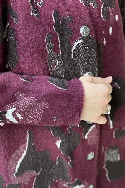 Nuss Angora Cardigan with Camouflage Pattern and Snap Buttons on the Front