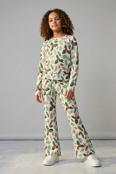 Colorinas Merrywear New Year Printed Flared Leggings