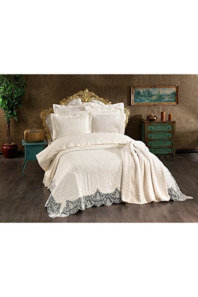 DANTEEL HOME Saliha 10 Piece Dowry Set with Blanket Cream