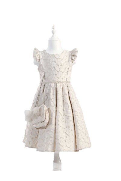 KATIA Girl's Evening Dress with Bag – Lace Fabric, Luxury Quality, for Invitations and Weddings