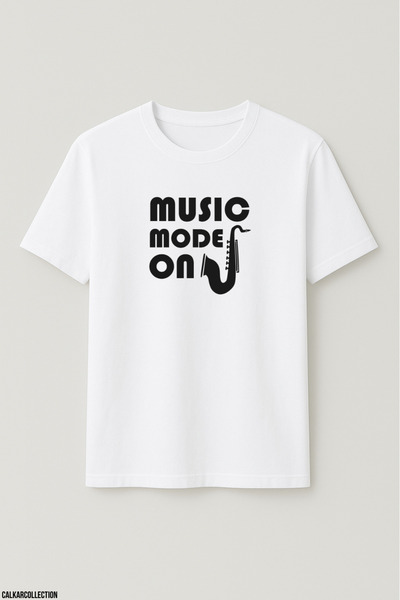 CALKARCOLLECTION تي شيرت للجنسين قصة فضفاضة ميوزيك إس يجلب الأشواق