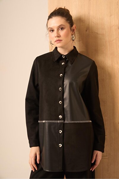 FTZ WOMEN Women's Suede Suit Black 31269