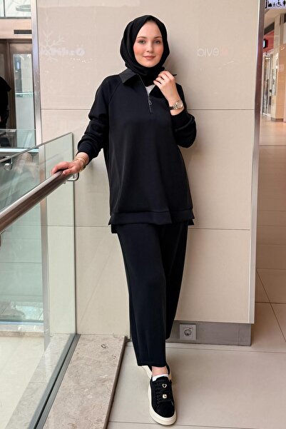 Mahal Crochet Knitwear Double Set with Pleated Pants