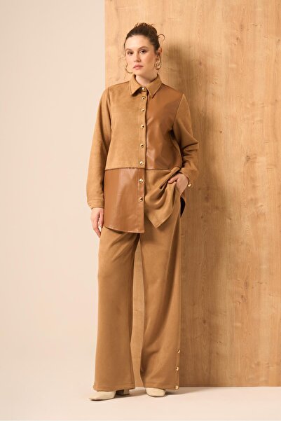 FTZ WOMEN Women's Suede Suit Cinnamon 31269