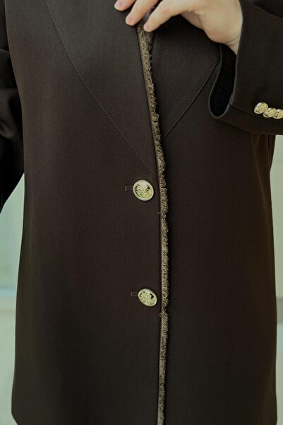 Ghisa Fringe Piping Patterned Jacket and Pants Set