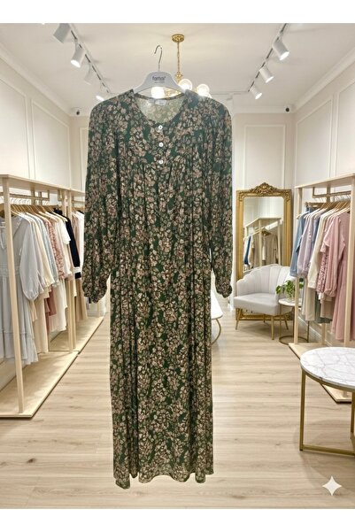 fariza tekstil Rochie largă din viscoză croială cu robă elastică, stil tesettür