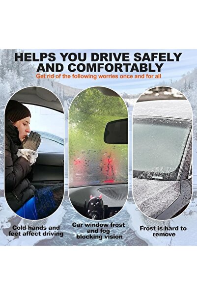 PORKY Shop Car Defroster 12V, 200W, Multifunctional, Black