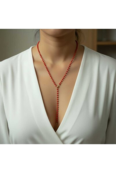 Ralp Moda Red Stone Y Necklace New Year Gift