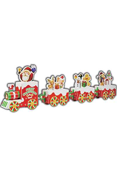 bebeLOGIC Trenulet cu Jucariile lui Mos Craciun pentru Cadouri, Puzzle 3D, ba...