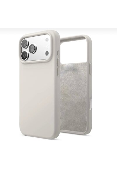 SOLİD CASE غطاء سيليكون لآيفون 17 برو ماكس مع شاشة داخلية مخملية وكاميرا مرتفعة