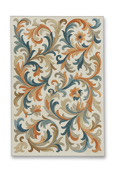 Rugs Modern Halı MOSSO Μπλε Μωβ Αποχρώσεις Εθνικά Λουλούδια με Σχέδιο Υφαντή ...