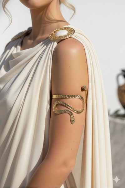 Dorvina سوار نسائي من النحاس على شكل ثعبان، لون ذهبي لا يفقد بريقه |   مجوهرا...