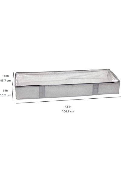 Amazon basics Underbed Storage Bag, 2-Pack, Grey, 45.7 x 106.7 x 15.2 cm