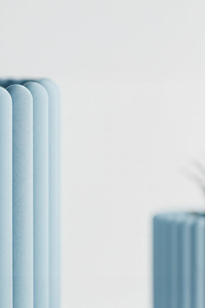 OEM Rounded Columns Decorative Flower Pot – Arctic Blue Color