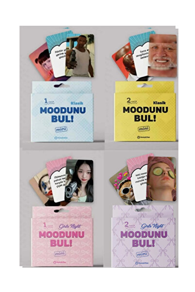 Moodunu Bul Mini 4 Adet Oyun Seti, Modunu Bul, Klasik, Girls Night 1, Girls Night 2