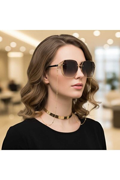 Ralp Moda سلسلة نظارات ذهبية اللون