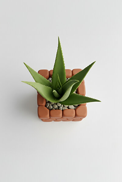 OEM Decorative flower pot with stone touch design, Terracotta Ember color