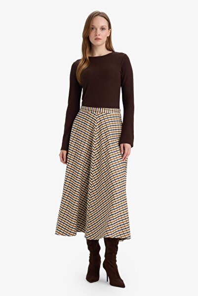 DeFacto Φούστα μίντι σε γραμμή Α με καρό σχέδιο G6014AX25WN