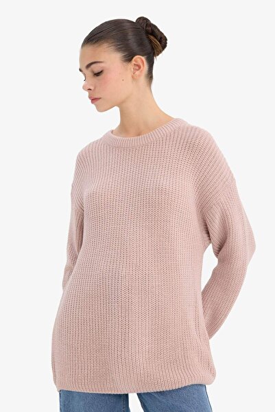 DeFacto Pulover tricotat simplu, cu decolteu rotund, din țesătură Thessaloniki, cu potrivire normală H6905AZ25WN