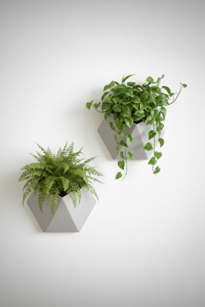 OEM Hexa Design wall planter, Graphite Mist color, geometric design, eco-friendly material