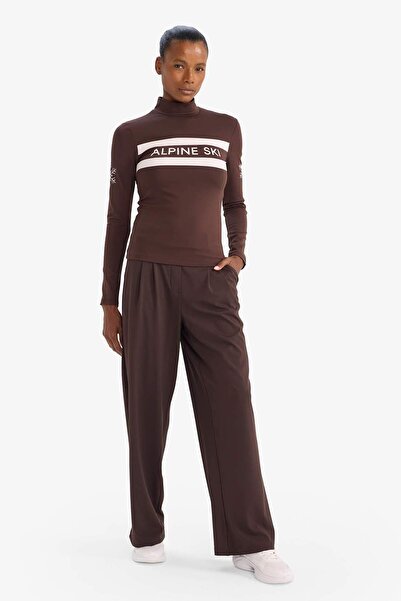 DeFacto Slim Fit Slim Fit Mock Neck İçi Ş Fleece-Lined Sportsman Long Sleeve T-Shirt F4468Ax25Wn