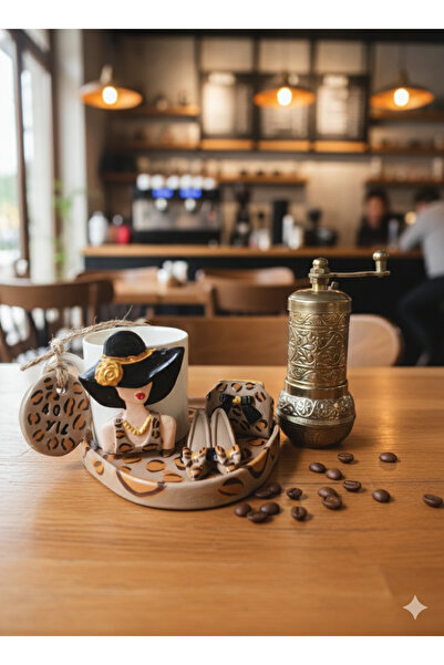 RivelCandle Leopard Cup and Hand Coffee Grinder Set for 1 Person