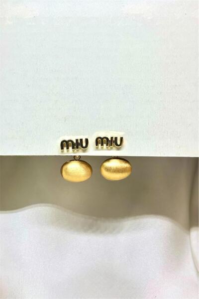 MatmazelLavinya أقراط ذهبية مفصلة بالكتابة