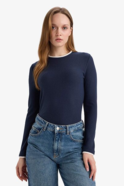 DeFacto Regular Fit Crew Neck Long Sleeve T-Shirt Tunic G5061Ax25Wn