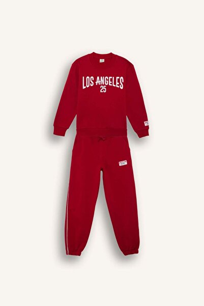 DeFacto Boy's 2-Piece Set Printed Sweatshirt Sweatpants G5644A825Cw