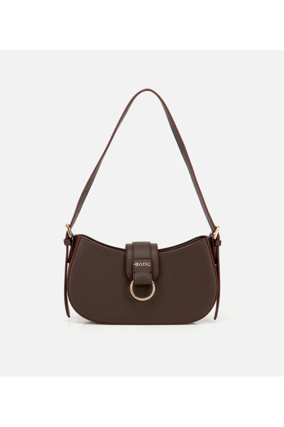 Hotiç Kadın Kahverengi Kilit Detaylı Omuz Çantası