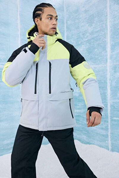 DeFacto Αδιάβροχο παλτό σκι με φερμουάρ Regular Fit K με κουκούλα F3759AX25WN