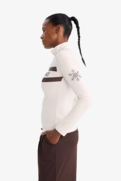 DeFacto Slim Fit Slim Fit Mock Neck İçi Ş Fleece-Lined Sportsman Long Sleeve T-Shirt F4468Ax25Wn