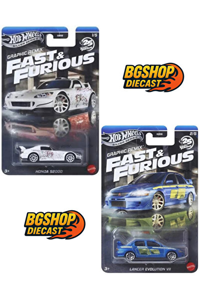HOT WHEELS Fast & Furious - Honda S2000 - Mitsubishi Lancer Evolution VII