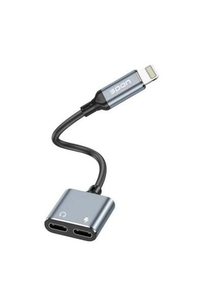 Spon Dual Headphone and Charger Adapter for iPhone
