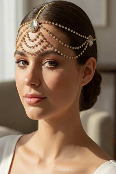 CAŞ DEKORASYON Accesoriu pentru păr cu piatră de culoare aurie