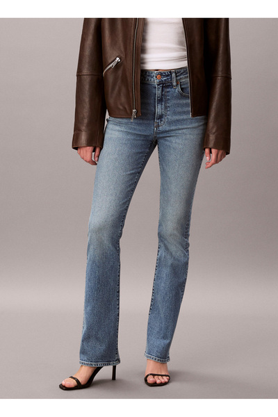 Calvin Klein Jeans Yüksek Bel Düz Paça Skinny Fit Mavi Kadın Denim Pantolon LV047D733GYYC