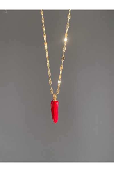 C&On Design Paslanmaz Çelik Kırmızı Biber Kolye