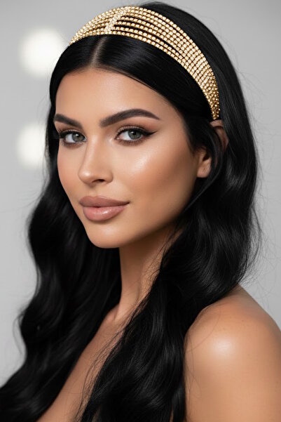 CAŞ DEKORASYON Accesoriu pentru păr cu piatră de culoare aurie