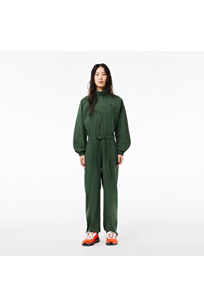 Lacoste Kadın Regular Fit Uzun Kollu Fermuarlı Yeşil Elbise