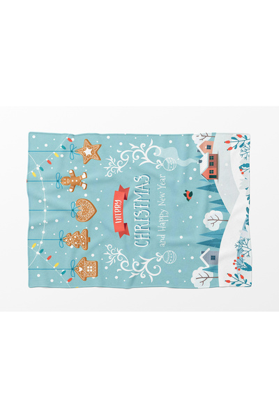 Home New Year Merry Chrismas Patterned 3D Digital Printed Fleece Tv Blanket Xmas