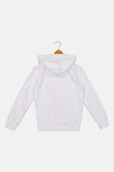 Marvel Kids Boy Graphic Print Long Sleeve Hoodie, White