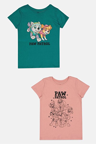 Sinsay تيشيرتات أطفال بناتي مطبوع برسومات بأكمام قصيرة، قطعتين، متعدد الألوان