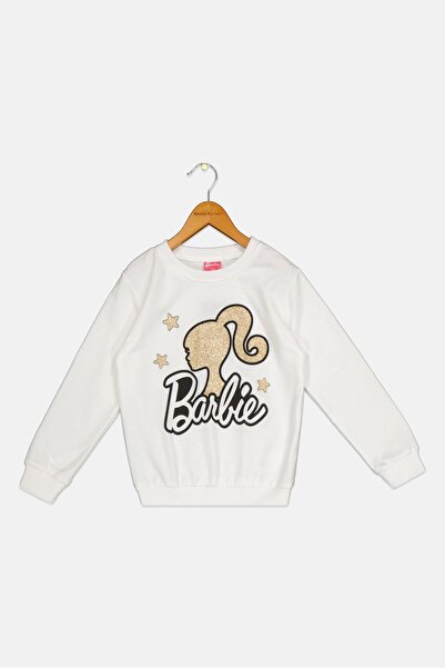 Barbie Kids Girl Long Sleeve Graphic Print Sweatshirt, White