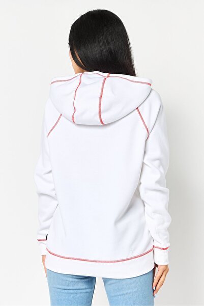 Vans Women Embroidered Logo Long Sleeve Hoodies, White